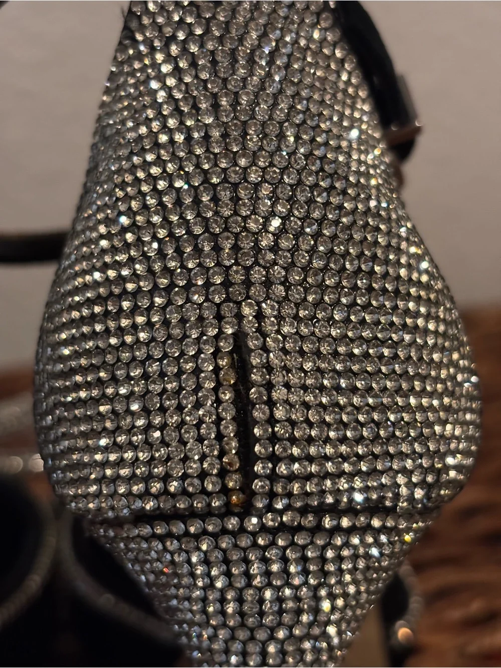 Gianni Bini Black Rhinestone Bow Heels | Crystal Embellished Stiletto | Size 6